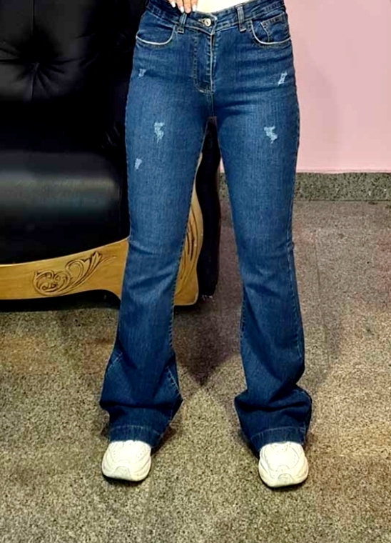 شلوار زنانه سرمه ای جین دمپا